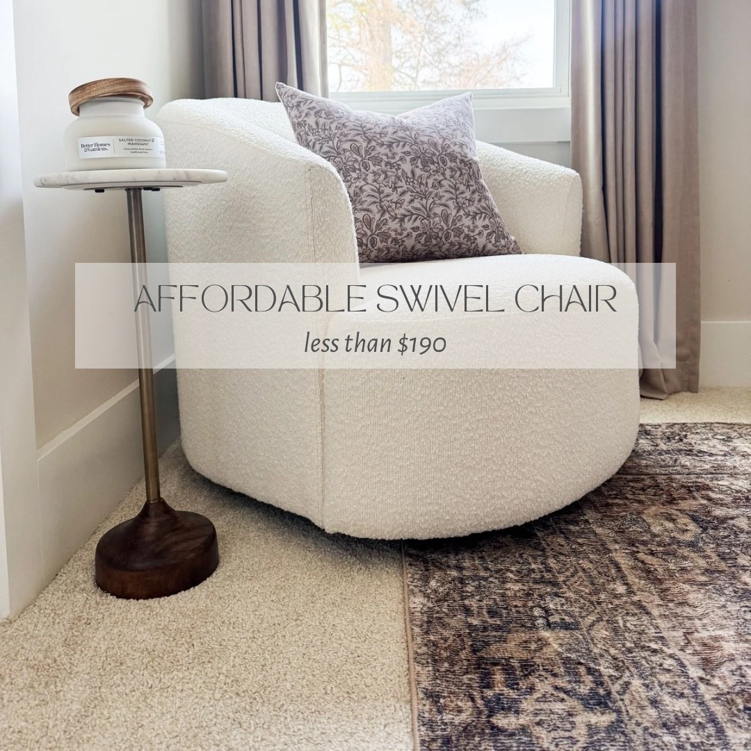 One of my absolute favorite chairs! 

Cozy corner, accent chairs, boucle chair, swivel chair, white chair, neutral chair, modern accent chairs, corner chair 

#LTKHome