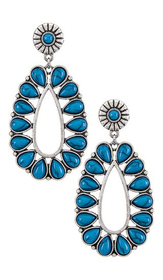 Western Oval Earring in Blue | Revolve Clothing (Global)