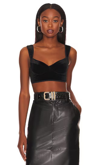 Undress Code Strong Attitude Velvet Bustier in Black. - size S | Revolve Clothing (Global)