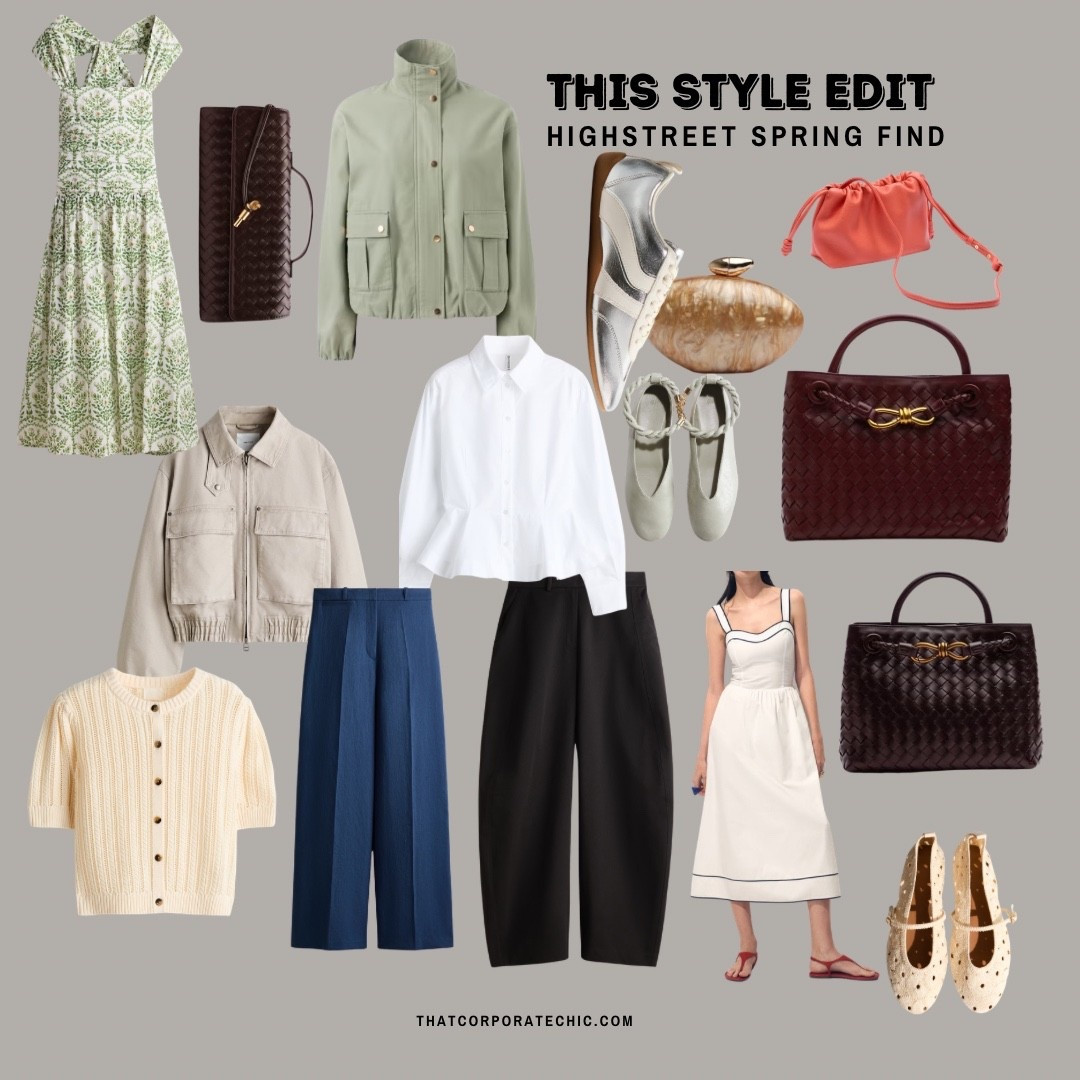 High street spring find that I am currently loving.
Bag,
Clutch bag
Small tote bag
Spring jacket
Funnel neck jacket 
Spring dress
Barrel leg trouser
Linen trouser 
Silver trainers

#ltkfind

#LTKbag #LTKspring #LTKstyletip