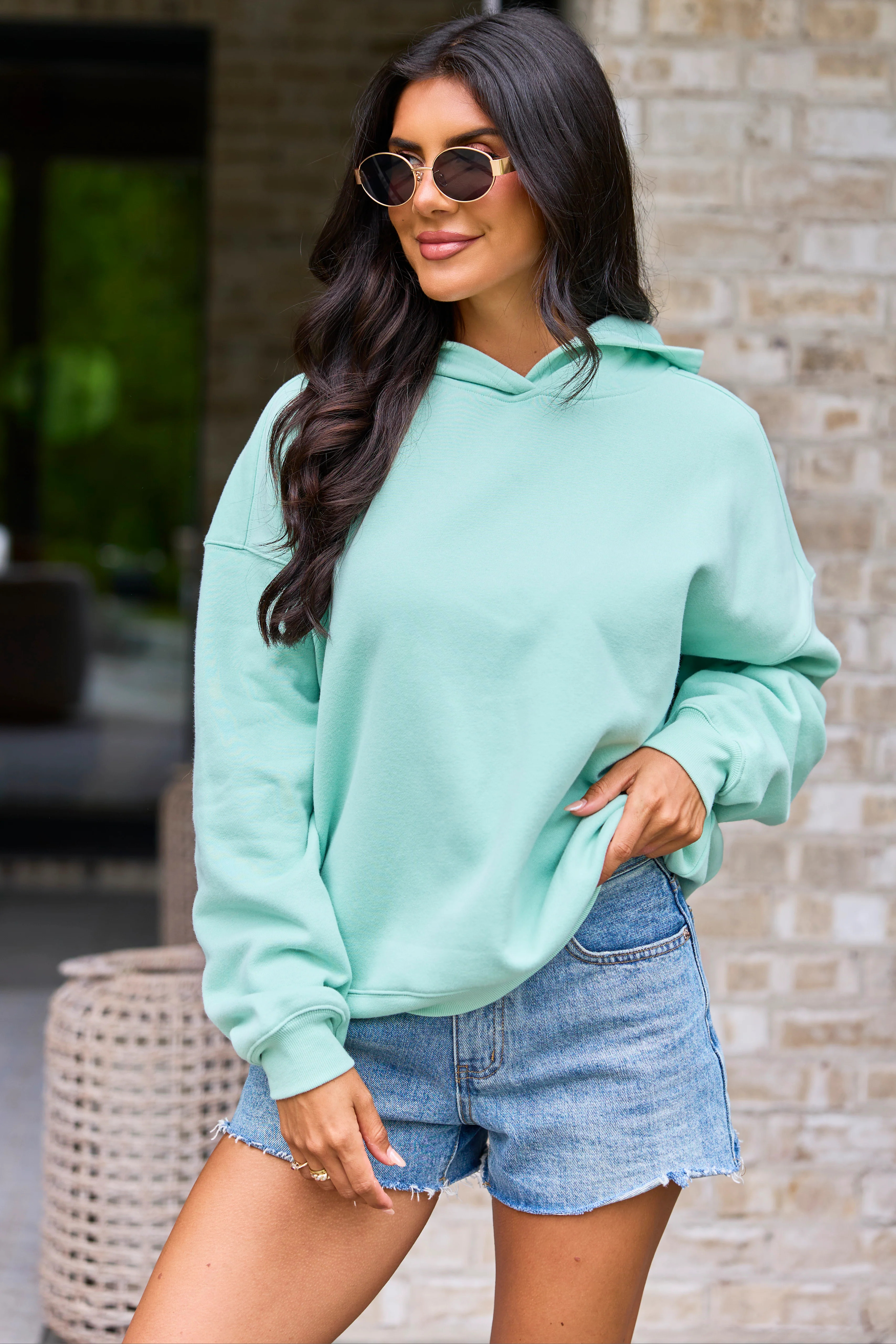 Everyday Ease Mint Hoodie | Pink Lily