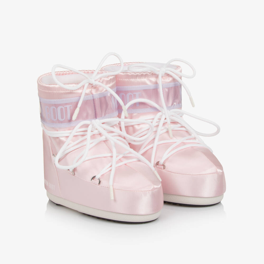Moon Boot Girls Pink Icon Low Pearly Snow Boots | Childrensalon