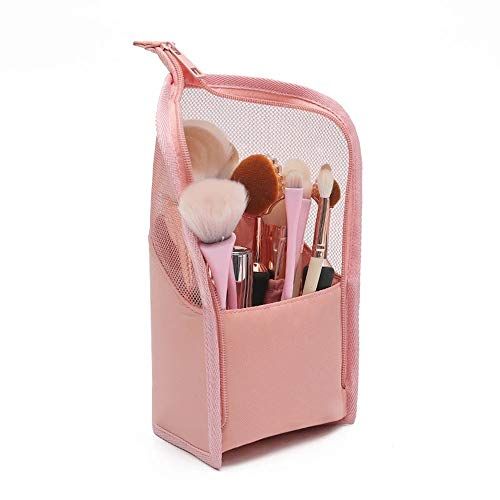 Makeup Brush Case Makeup Brush Holder Travel Professional Cosmetic Bag Artist Storage Bag Stand-up F | Amazon (US)