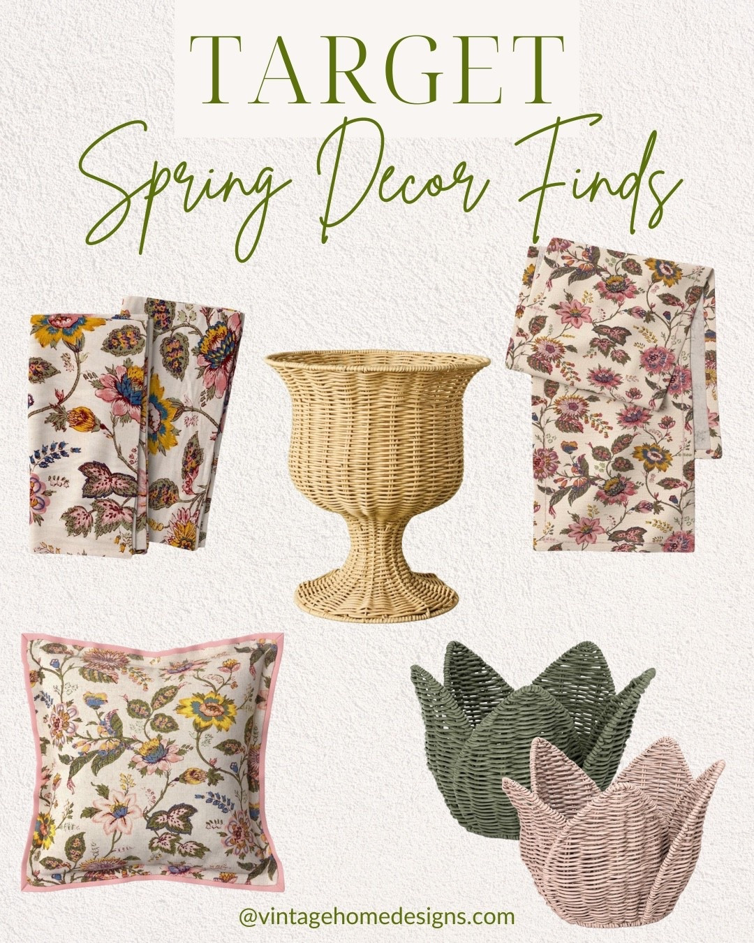 I found so many cute things in the new Spring decor at Target. 

From floral napkins, table runners and pillows to wicker planters and baskets.

These are sure to go fast so grab your faves while you still can. 

spring decor • spring table • home decor 

#LTKOver40 #LTKHome #LTKSeasonal
