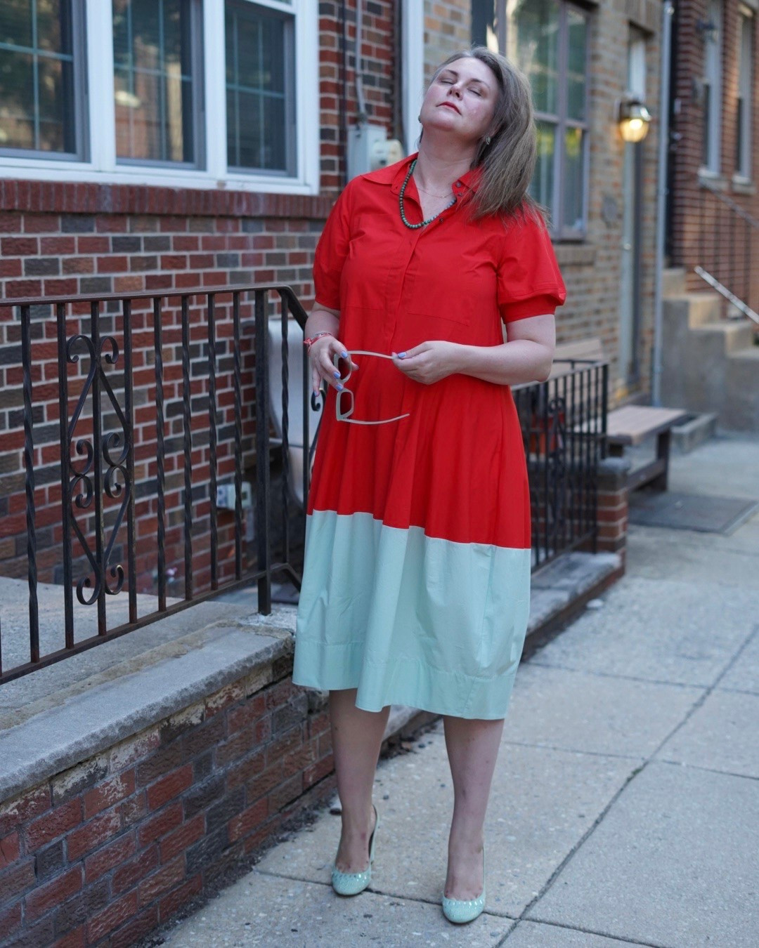 Barrel cut dress was not on my 2026 bingo card.

#LTKWorkwear #LTKMidsize #LTKOver40