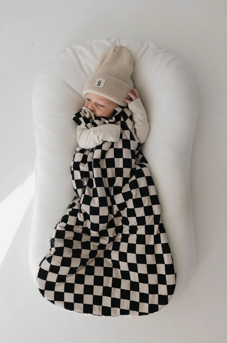 Black Checkerboard | Bamboo Sleep Sack | Forever French