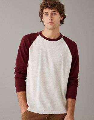 AE Super Soft Legend Raglan Long-Sleeve Thermal T-Shirt | American Eagle Outfitters (US & CA)