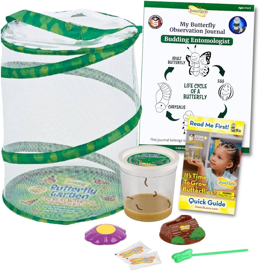 Butterfly Garden: Original Habitat and Live Cup of Caterpillars with STEM Butterfly Journal – L... | Amazon (US)