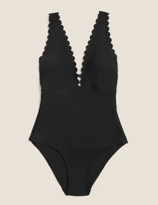Padded Scallop Plunge Swimsuit | Marks & Spencer (UK)