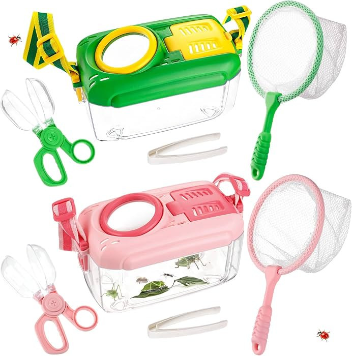 2 Set Bug Catcher for Kids- Educational Bug Catching Kit Including Butterfly Net, Insect Clip, Tw... | Amazon (US)