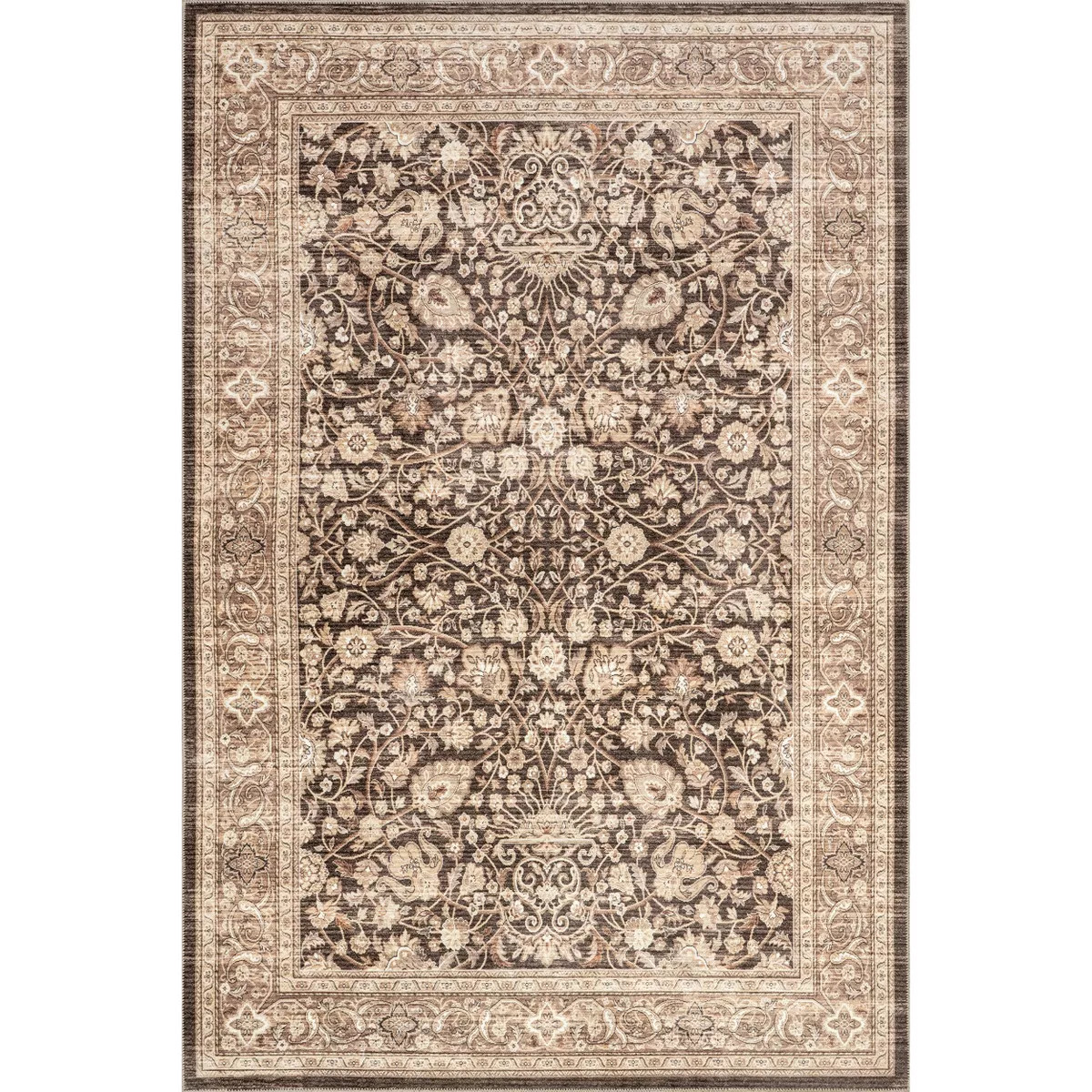 nuLOOM Cerise Floral Faded Spill Proof Machine Washable Area Rug | Target