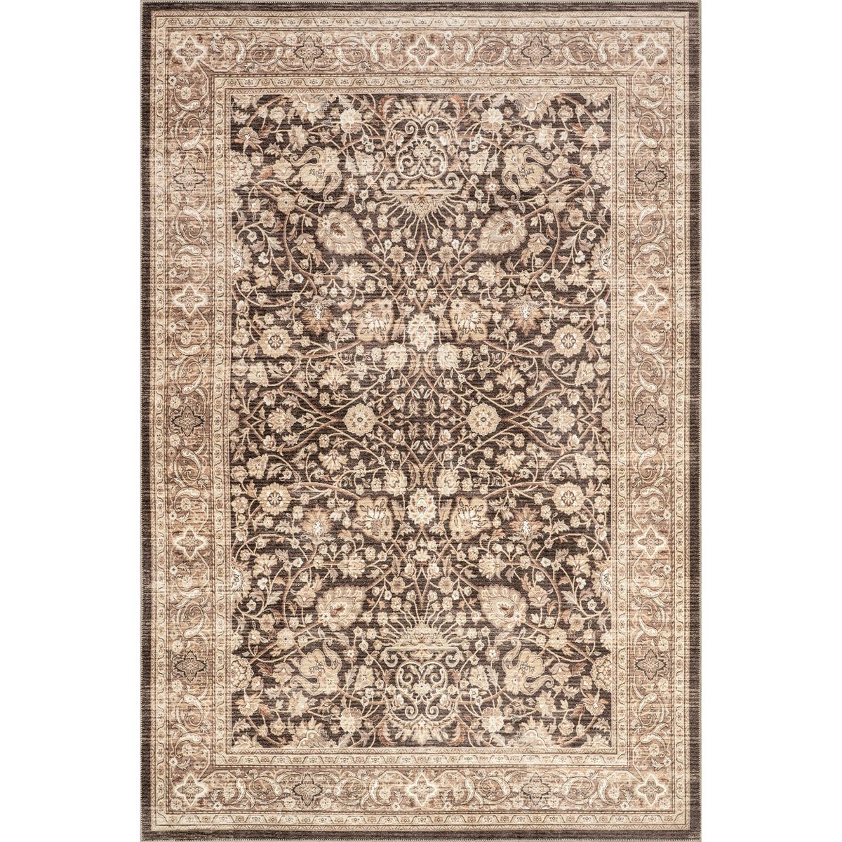 nuLOOM Cerise Floral Faded Spill Proof Machine Washable Area Rug | Target