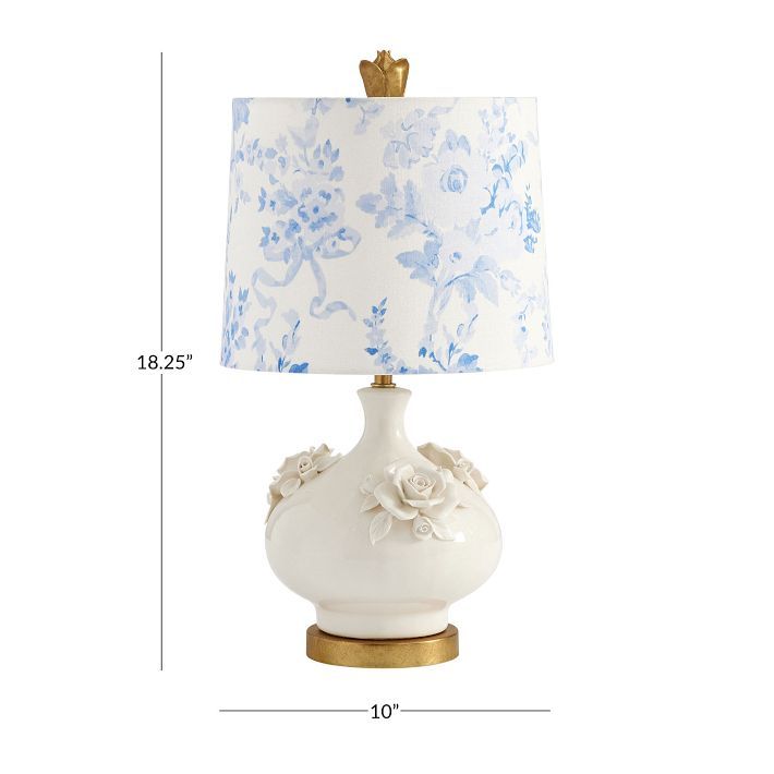 LoveShackFancy Blue Floral Table Lamp | Pottery Barn Teen