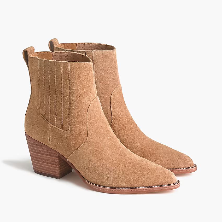 Western boots in tan suede | J.Crew US