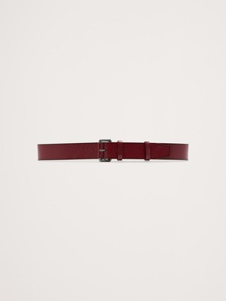 Leather Belt with Covered Roller Buckle | Banana Republic (US)