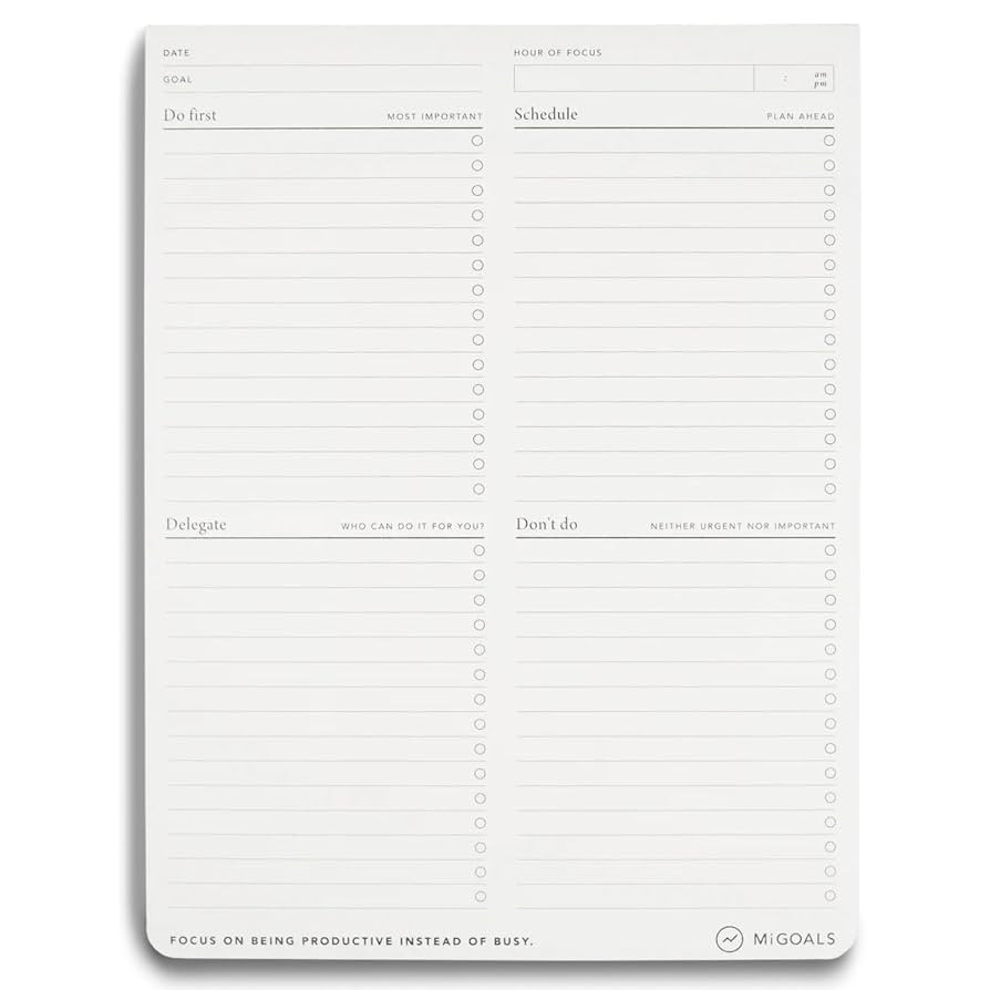 MI GOALS Daily Focus Undated Notepad - Tracks Progress, Enhances Time Management, and Improves Me... | Amazon (US)