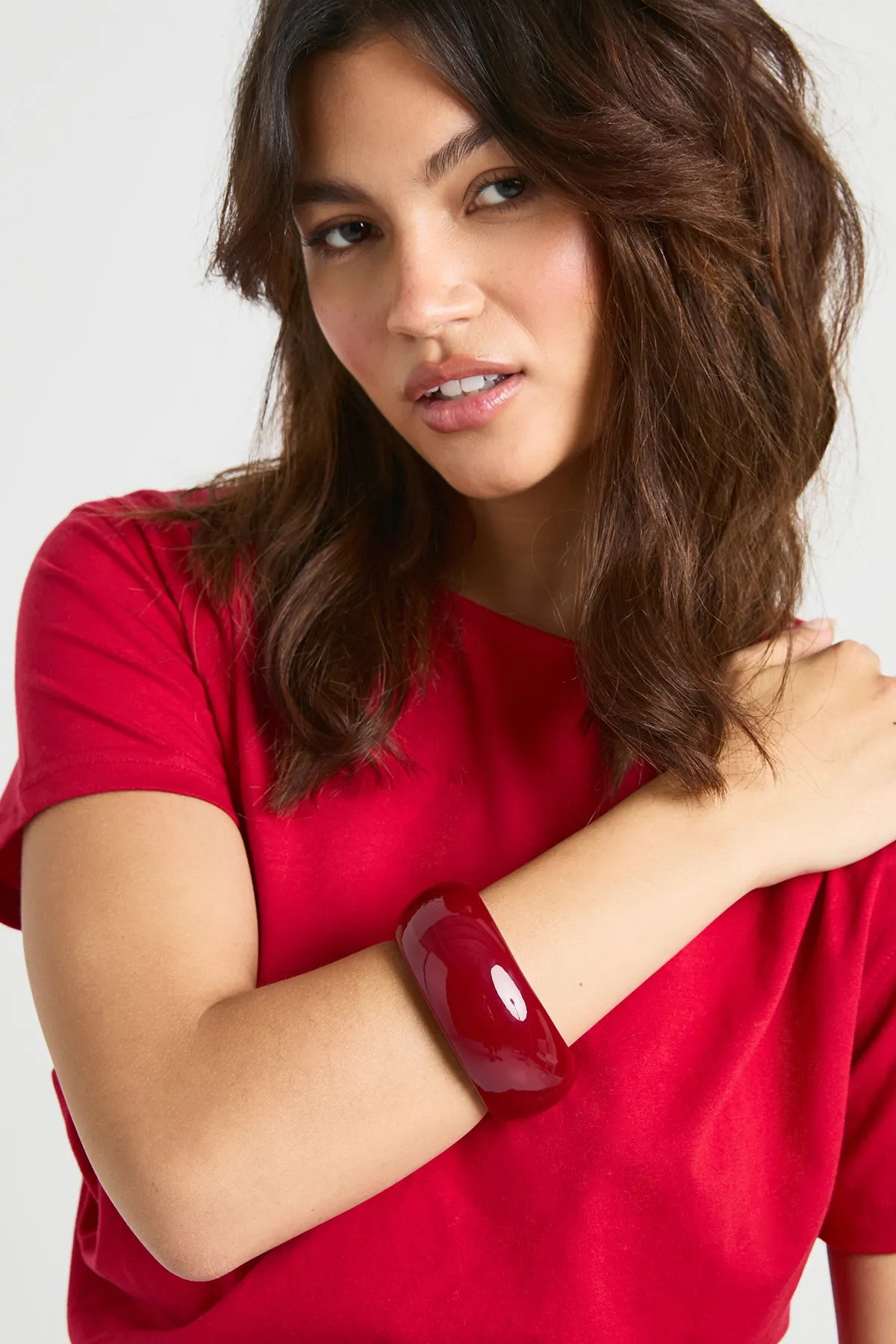 Burgundy Chunky Bangle | Boohoo.com (UK & IE)