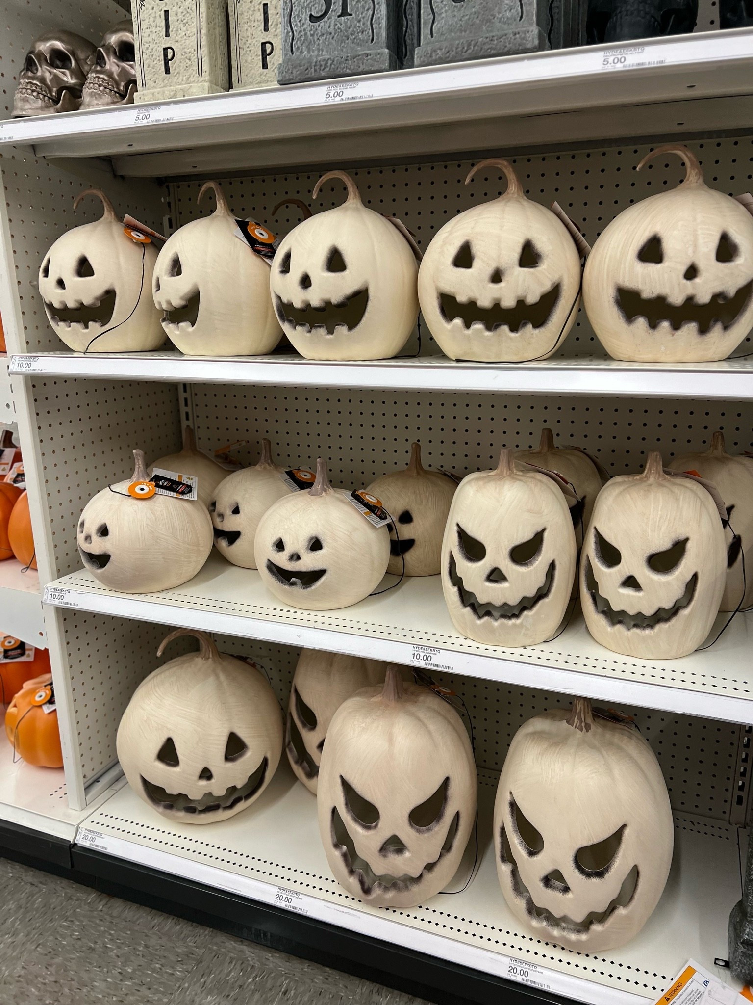 Last day to save 40% off White terracotta pumpkins 

Target deal days. 

Halloween decor, Halloween finds, Target