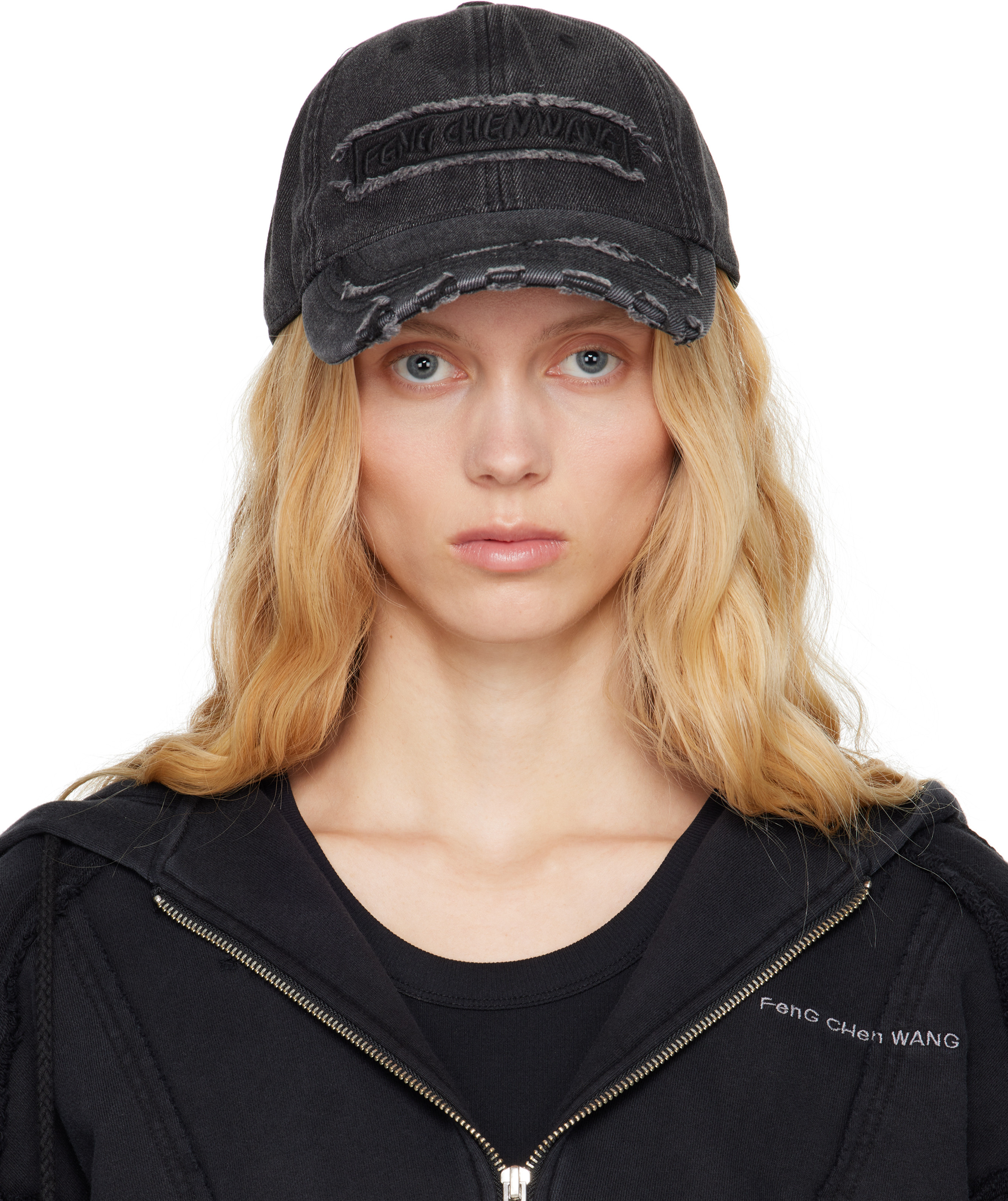 Feng Chen Wang Black Denim Baseball Cap | SSENSE