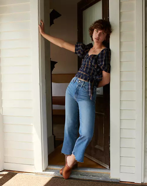 Sweetheart Wrap Top in Plaid | Madewell