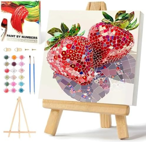 xcemhil Paint by Numbers Kit for Adults with Frame, Paint by Number for Adults, Strawberry Paint ... | Amazon (US)