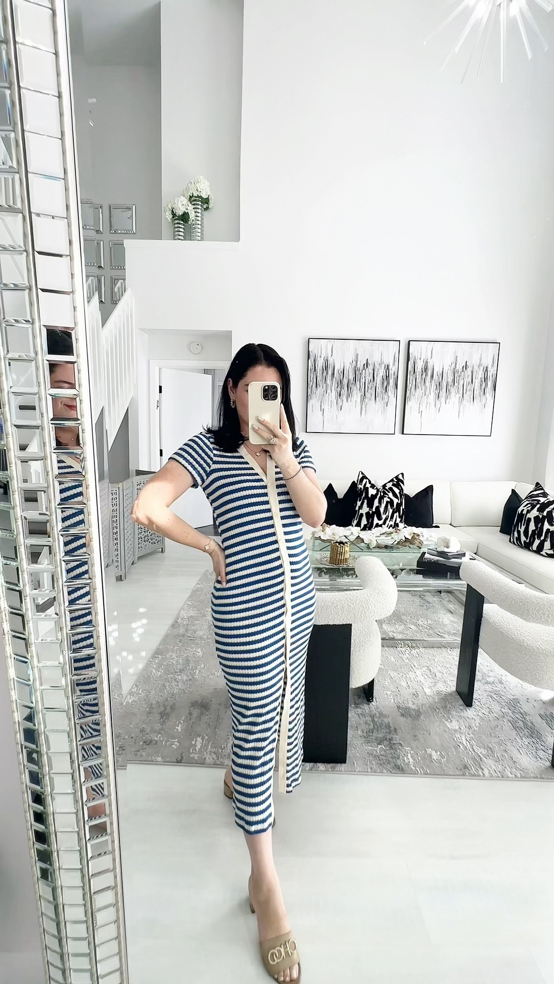 The striped knit , I never knew I needed 💙 #mango #mangooutfit #mangohaul