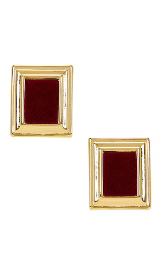 Plaza Earrings in Gold & Burgundy | Revolve Clothing (Global)