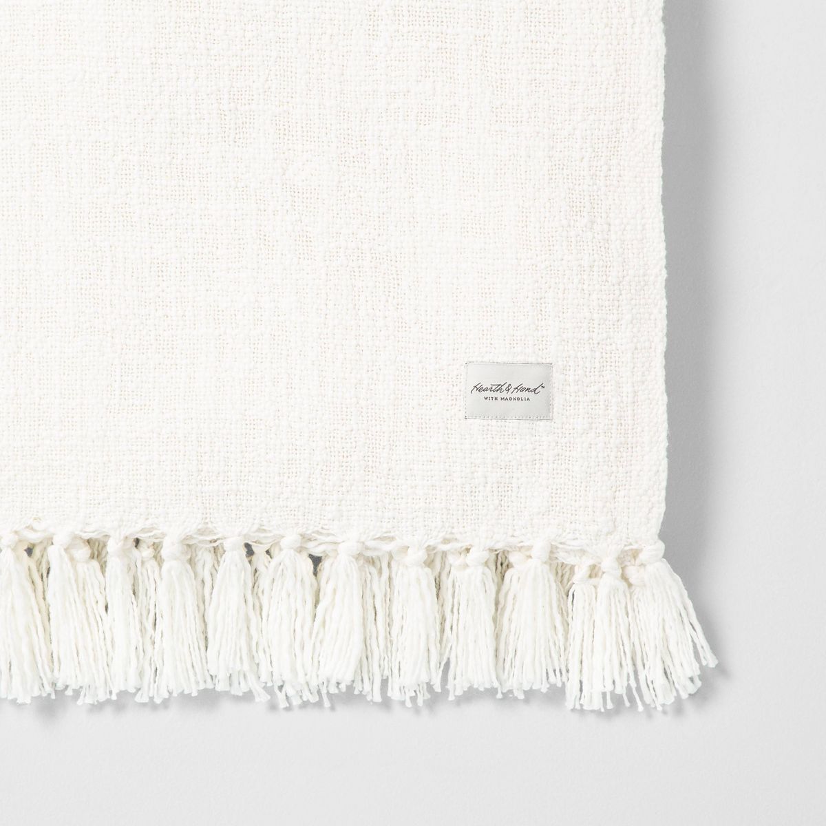 Knotted Fringe Throw Blanket White - Hearth & Hand™ with Magnolia | Target