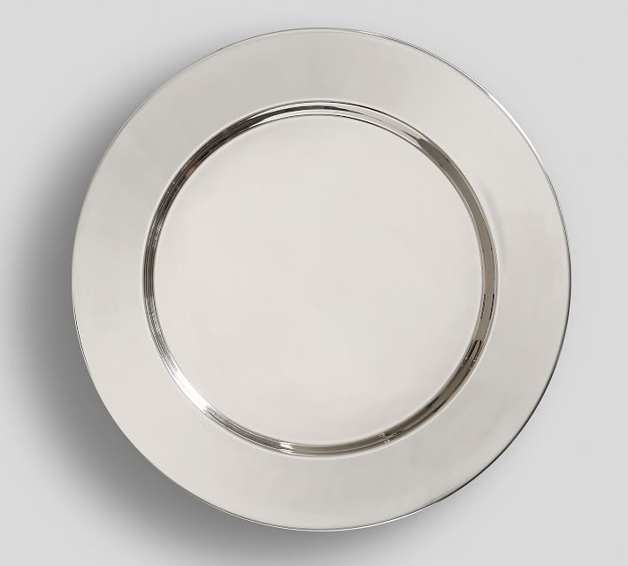 Harrison Stainless Steel Charger Plates | Pottery Barn | Pottery Barn (US)