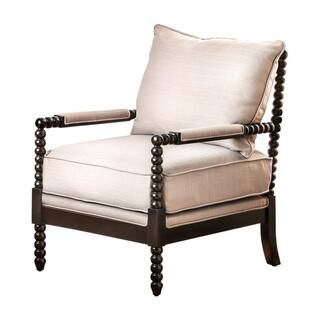 Benjara Beige Contemporary Accent Chair BM119869 | The Home Depot