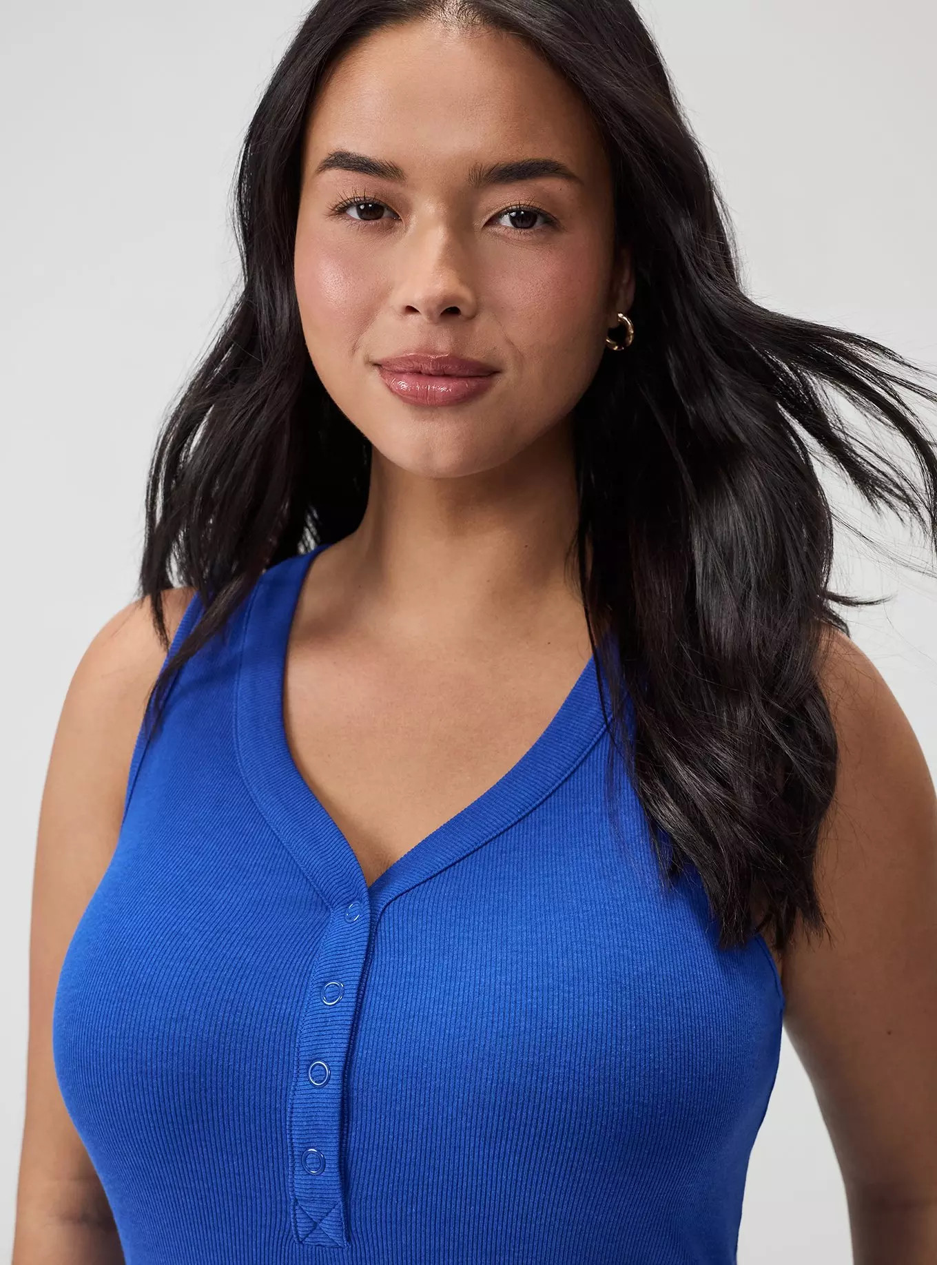 Cotton Modal Curved Henley Tank Top | Torrid (US & Canada)