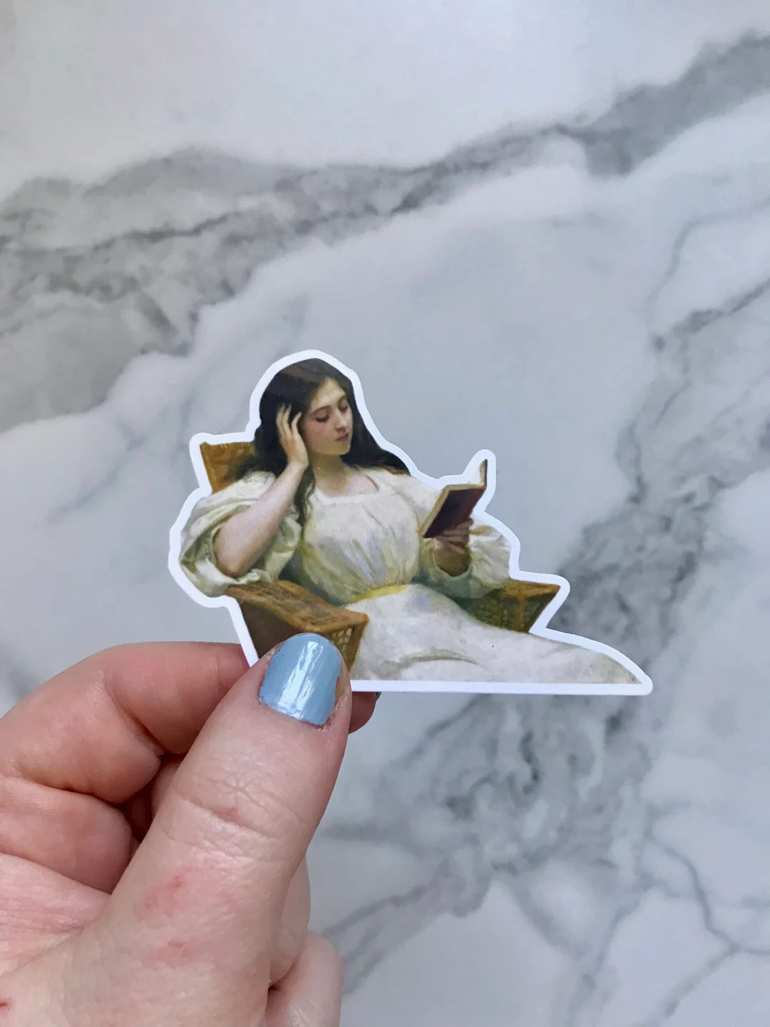 Young Woman Reading, by Victor-gabriel Gilbert, Waterproof Vinyl Sticker, Stickers for Book Lover... | Etsy (US)