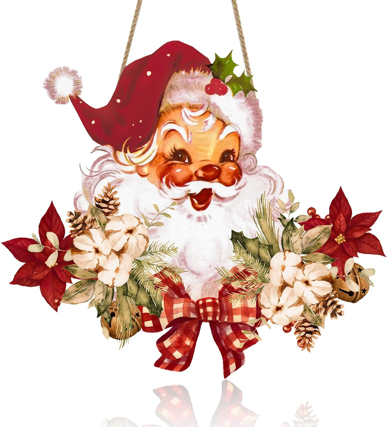 Christmas Decorations Christmas Hanging Wooden Sign - Vintage Style Santa Claus Welcome Sign for Front Door Xmas Wall Hanging Decor for Indoor Outdoor Christmas Party Supplies | Amazon (US)