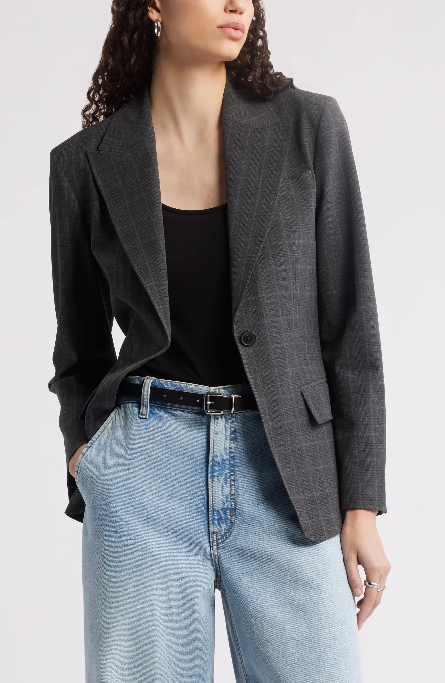 Nordstrom Plaid One-Button Blazer | Nordstrom | Nordstrom