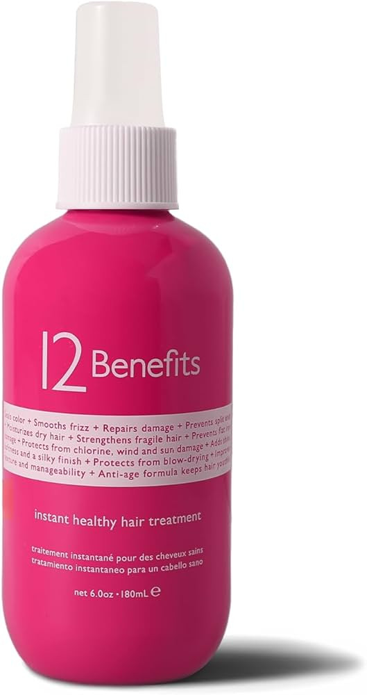 12 Benefits Instant Healthy Hair Treatment - Leave In Conditioner Spray with Quaternium 39 and Si... | Amazon (US)