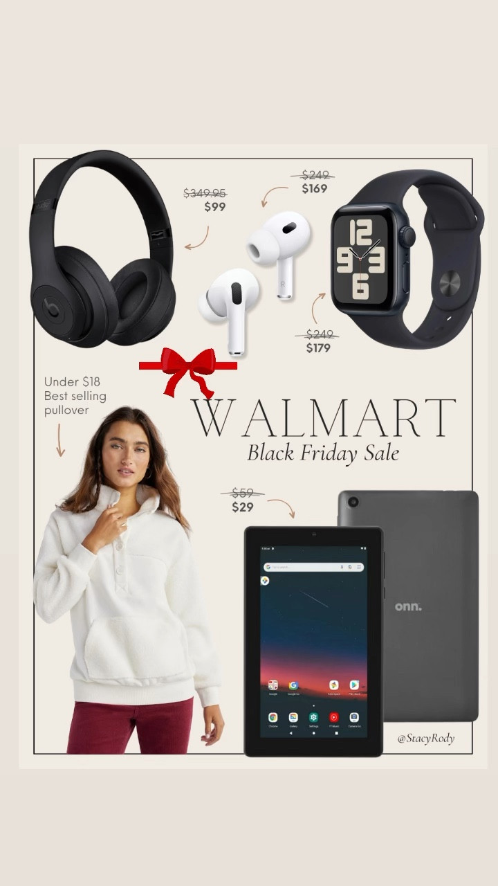 Walmart cyber deals 
Apple AirPods 
Kindle 
iPad 
Apple Watch 
Gift ideas 

#LTKHoliday #LTKCyberWeek #LTKGiftGuide