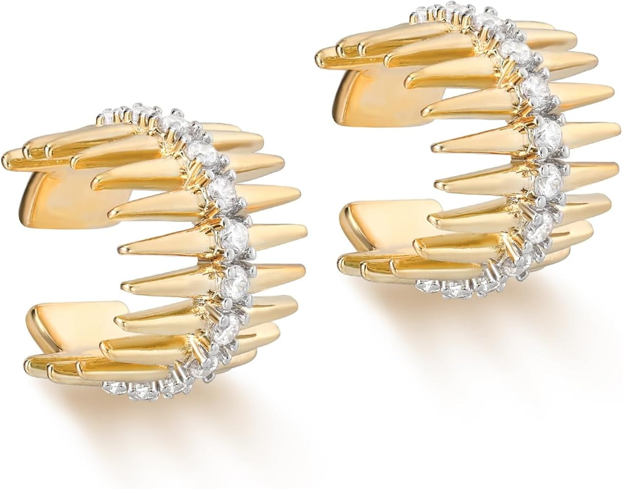 MYEARS Women Ear Cuff Earrings Gold Non Pierced Cartilage Clip on Open Wrap Hoop 14K Gold Plated ... | Amazon (US)