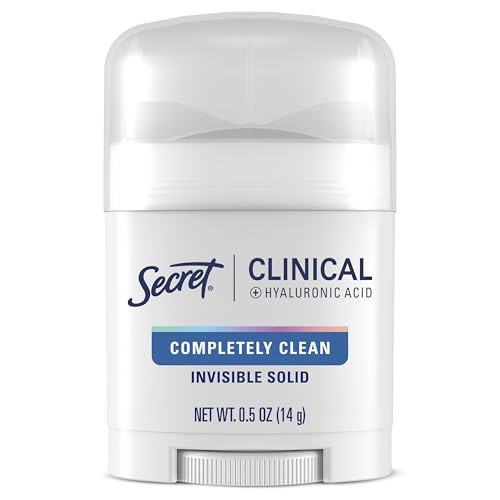 Secret Clinical Strength 100HR Sweat & Odor, Invisible Solid Antiperspirant & Deodorant for Women, 3X Stress Protection with Hyaluronic Acid, PH Balanced, Completely Clean Scent, 0.5 oz | Amazon (US)