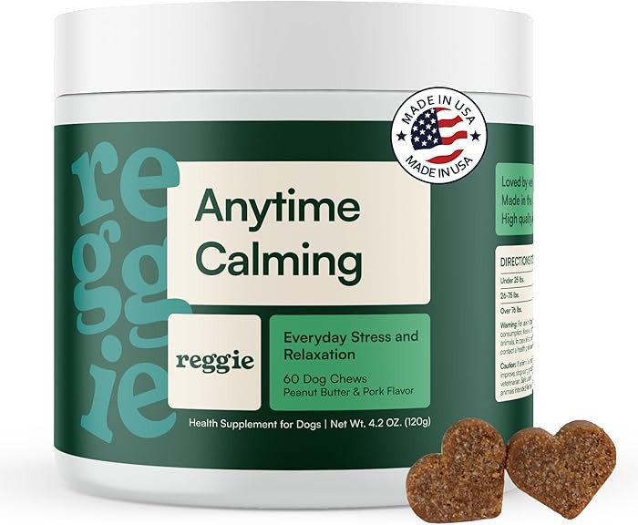 Reggie Anytime Calming Chews for Dogs | Natural Anxiety Relief with L-Theanine & Magnolia Barks |... | Amazon (US)