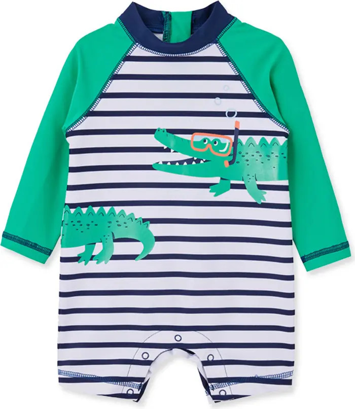 Gator Long Sleeve One-Piece Rashguard Swimsuit | Nordstrom Rack
