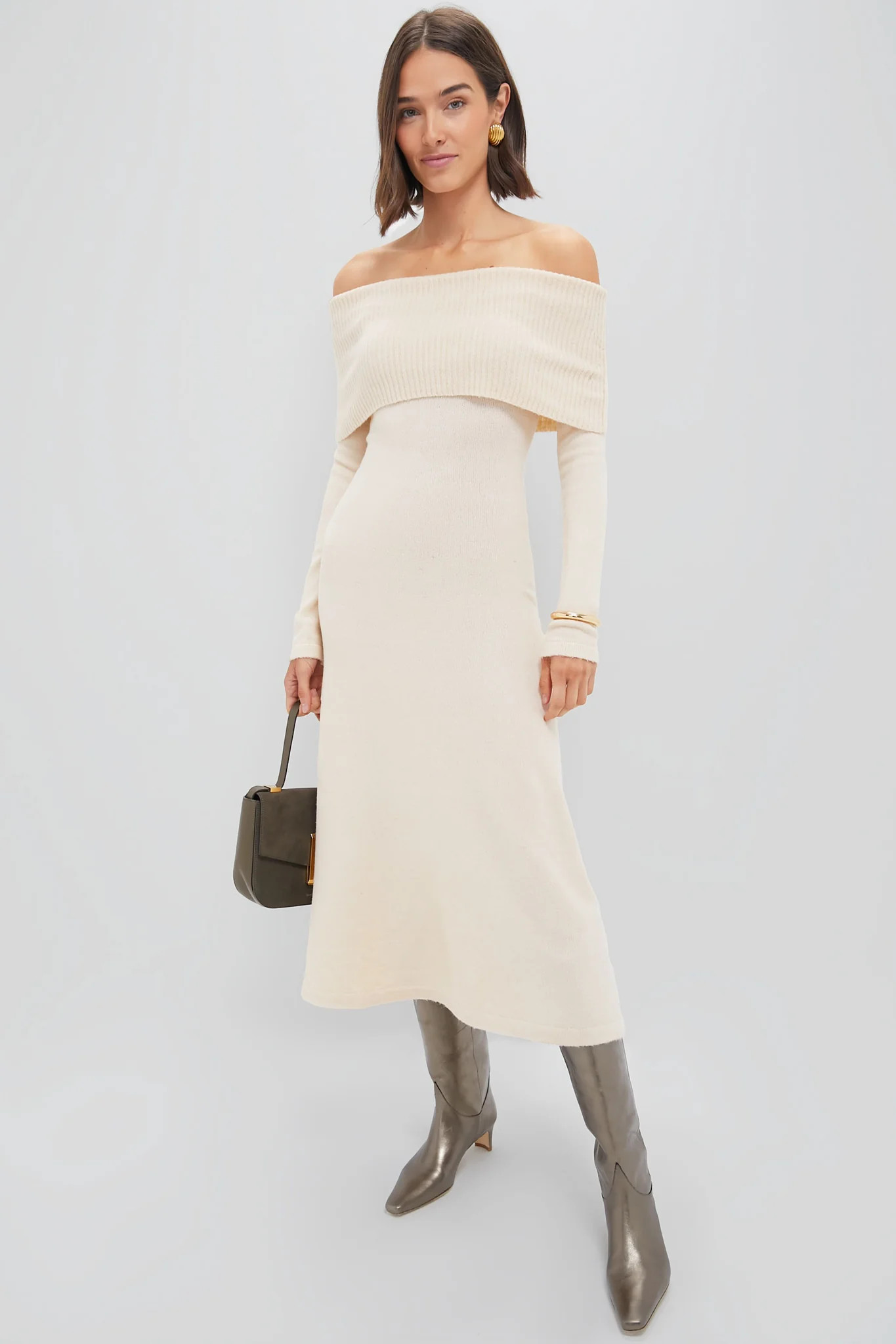 Oatmeal Off the Shoulder Maxi Dress | Tuckernuck (US)