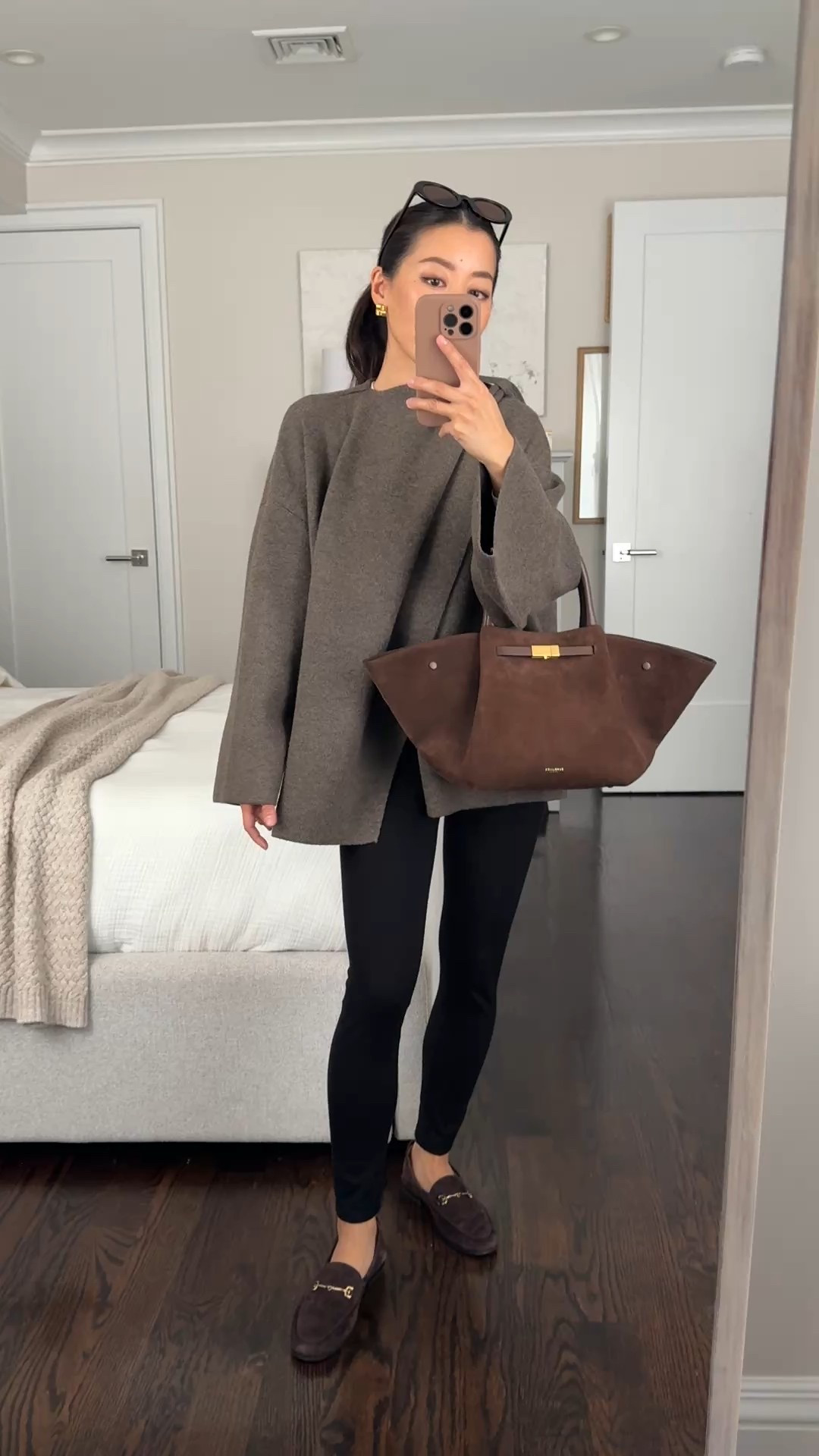Bag 20% off for BF with code DMFRIENDSEARLY20 

Comfy fall outfit with scarf jacket and leggings

• Zara sweater knit scarf jacket Small/Medium, has a roomy oversized fit and swing cape style

• old Abercrombie leggings Xs petite 

• Rib tee xs, I size up for homestretch

• Sam Edelman Loraine loafers 5.5 the comfiest 

• Demellier bag

Fall fashion, airport travel outfit , chic cardigan , scarf coat, Thanksgiving outfit ideas

#LTKCyberWeek #LTKTravel