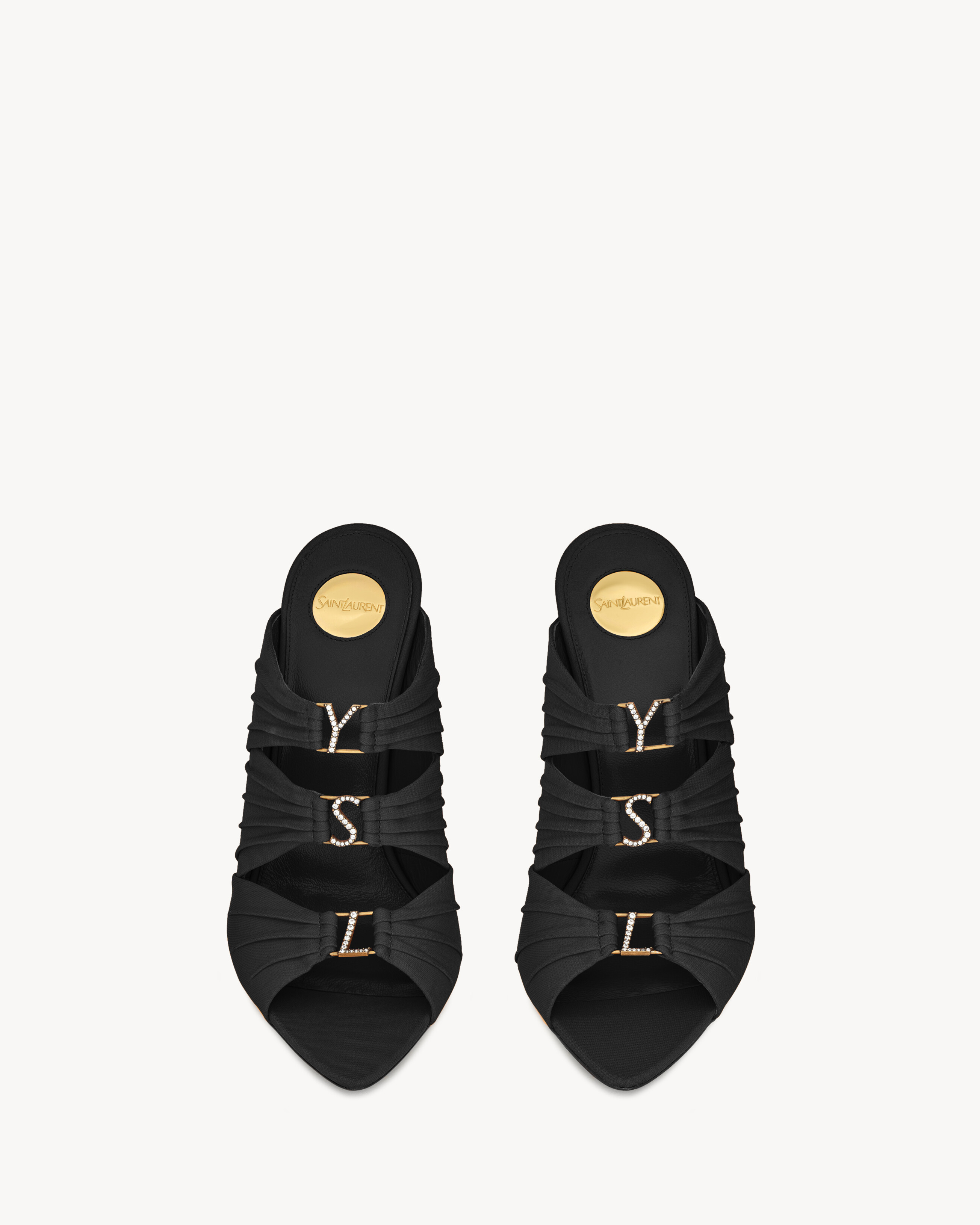 Saint Laurent Emilie Mules In Satin Crepe - Black - Women - 38 | Saint Laurent Inc. (Global)