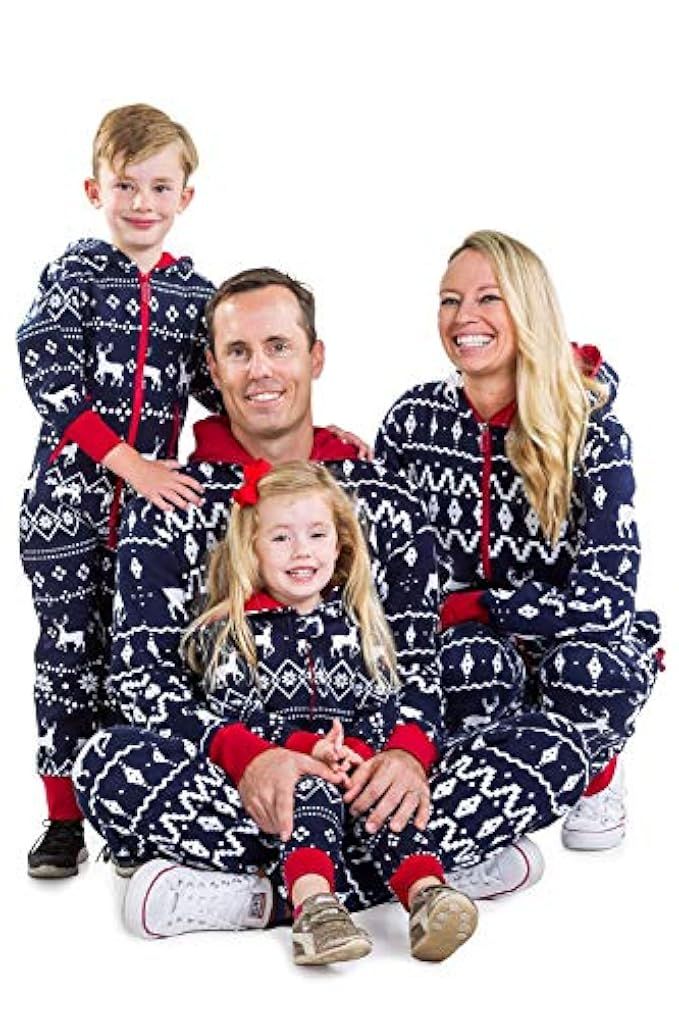 Matching Family Christmas Pajamas - Red and Blue One Piece Xmas PJ's | Amazon (US)