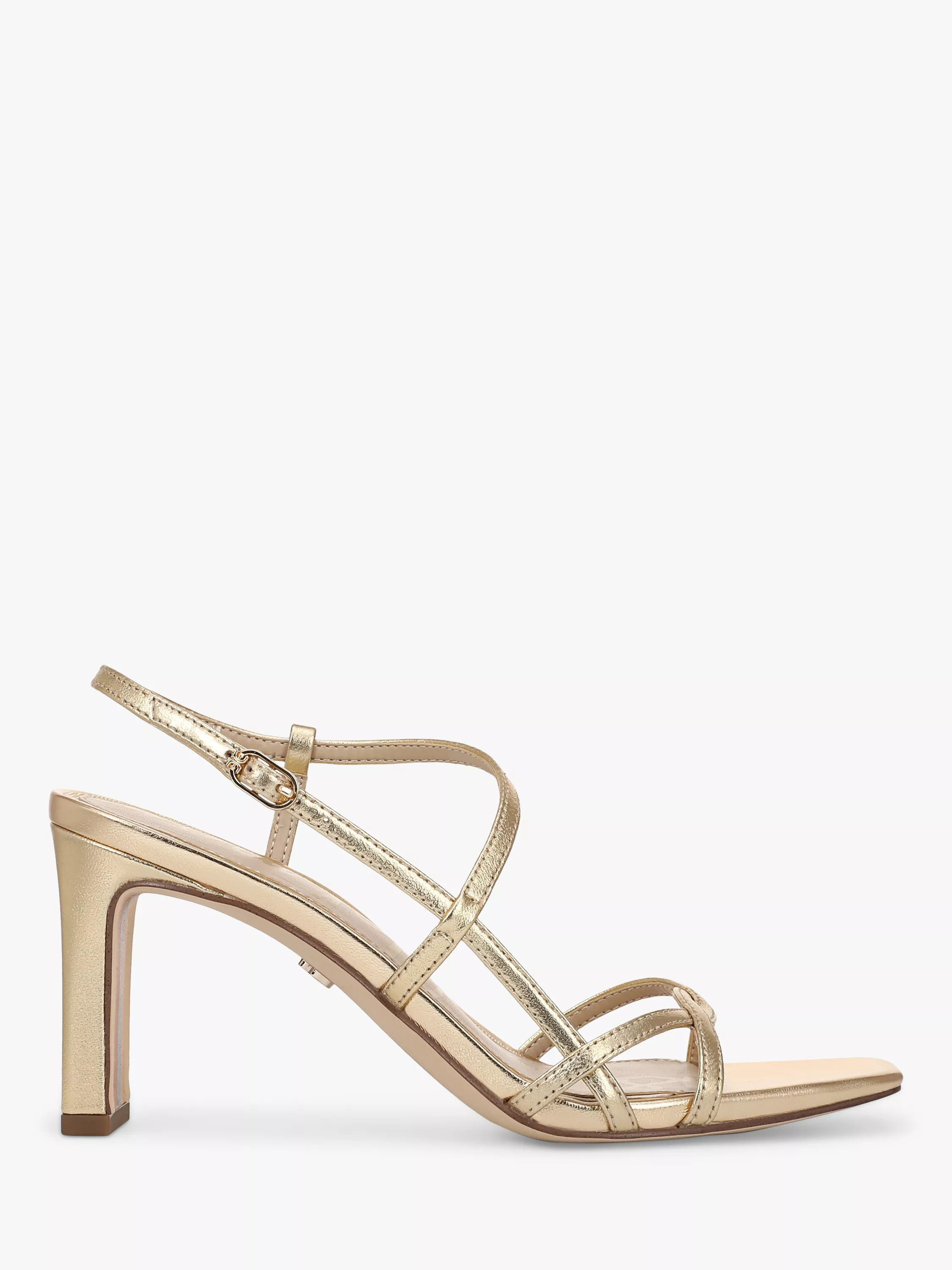 Sam EdelmanElissa Leather Block Heel Sandals, Amber Gold | John Lewis (UK)