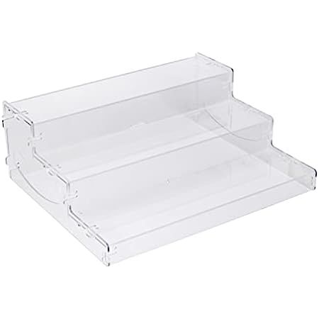 3-Tiers Assembled Back Bar Bottle Rack Display, Clear Acrylic Stand Riser 16x6.5x12.5 inches | Amazon (US)