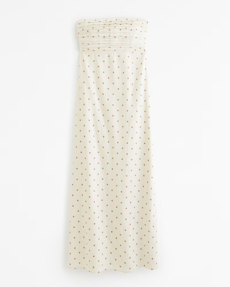 Emerson Strapless Linen-Blend Maxi Dress | Abercrombie & Fitch (US)