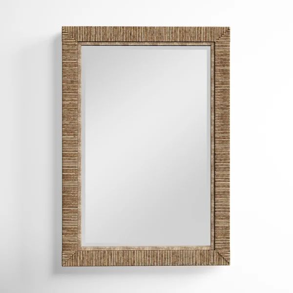 Adrianne Cape Natural Rattan/Solid Wood Rustic Beveled Accent Mirror | Wayfair North America