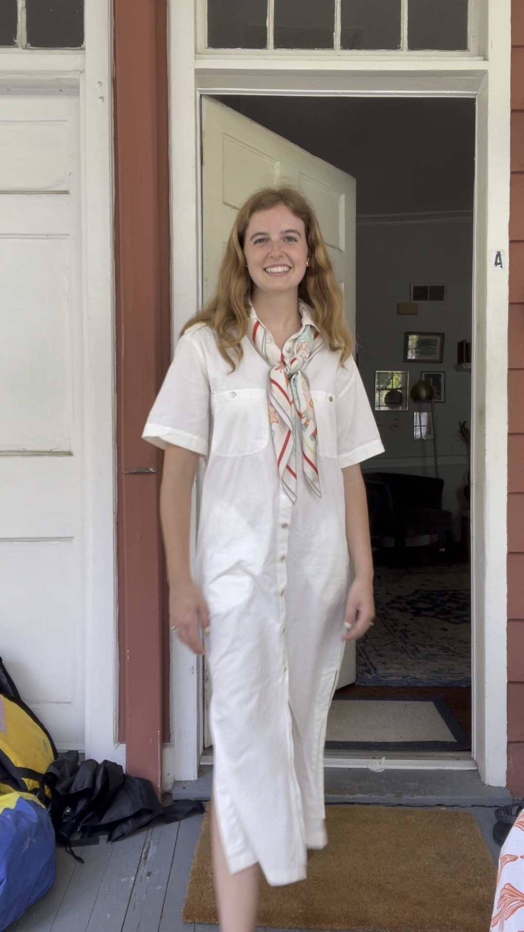 Monday workwear OOTD / July 15! / summer / work / business casual / warm / midi / ivory / white / scarf / silk / cotton / shirt dress 

#LTKVideo #LTKFindsUnder100 #LTKWorkwear