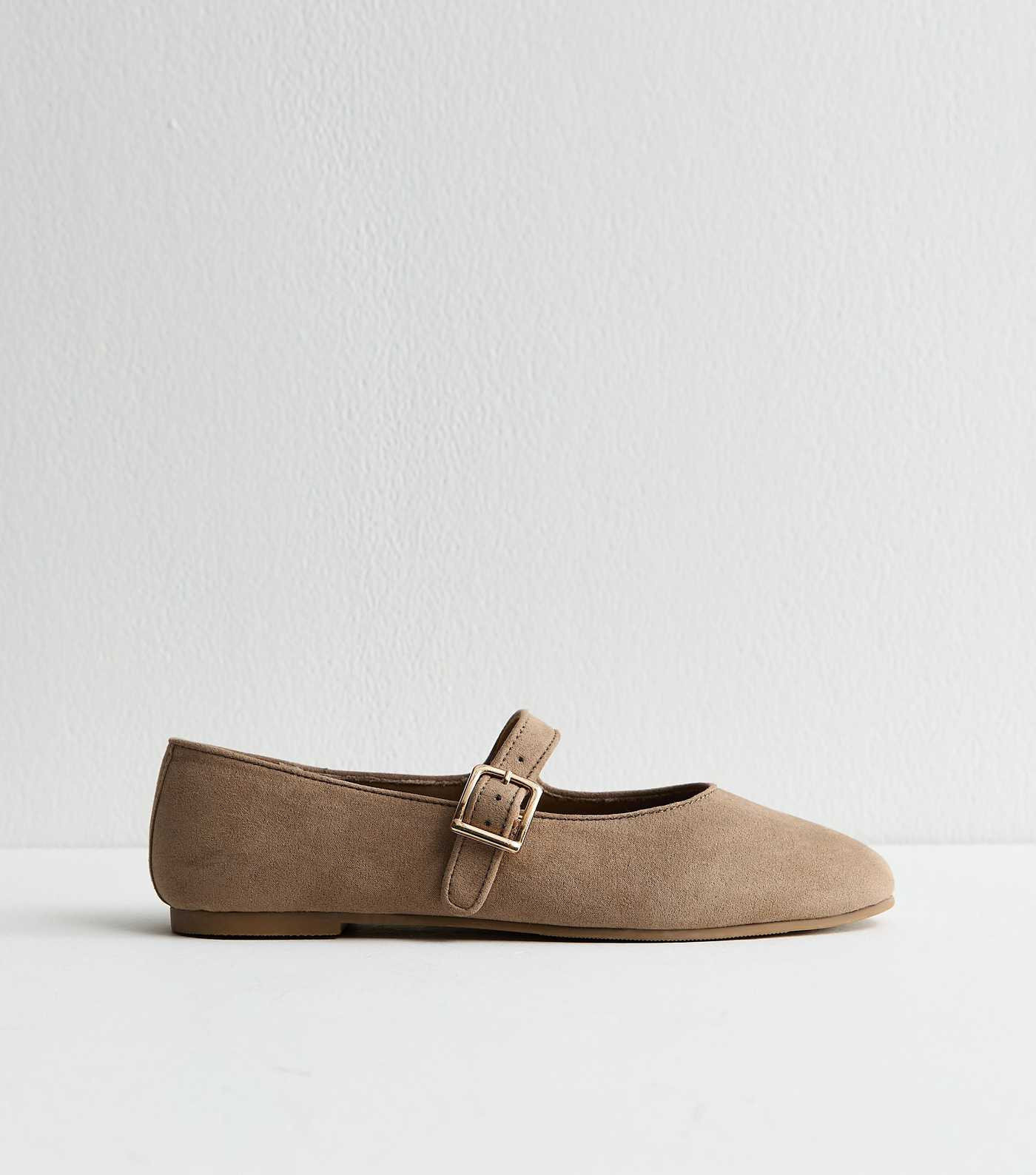 Light Brown Faux Suede High Vamp Mary Jane Ballerina Flats | New Look | New Look (UK)